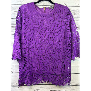 Women's KATE & MALLORY Purple Lace Blouse M